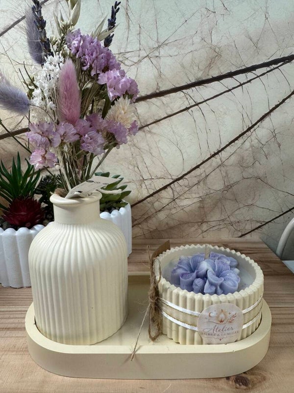Set plateau vase bougie