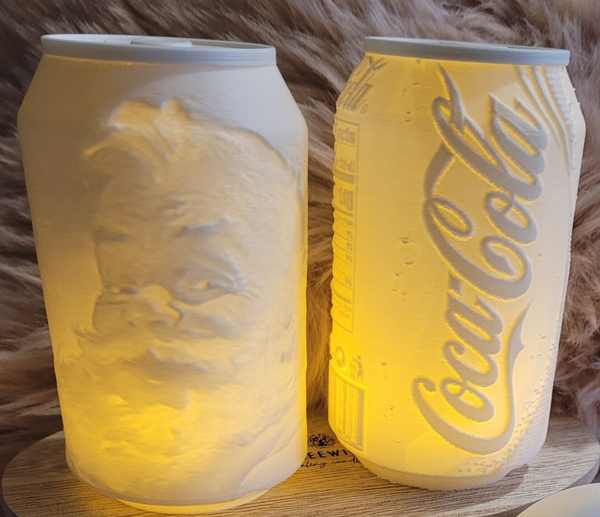 cola blik met lamp