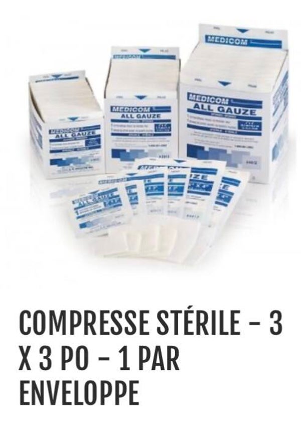 COMPRESSE STÉRILE  3 X 3