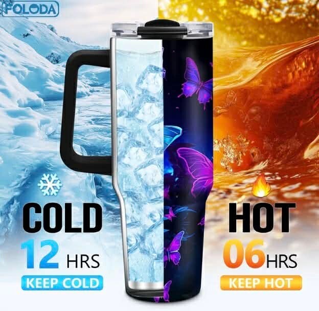 Personelig Termokopp Med Sommerfuglemotiv