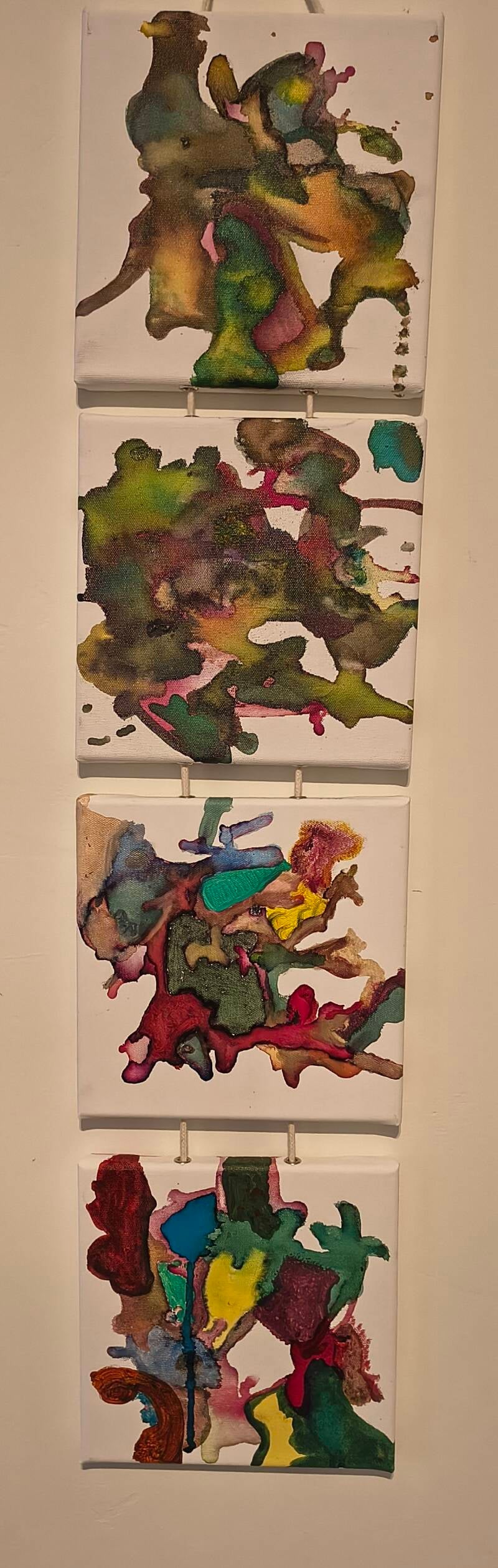 Schilderijen 20x20 cm. 4 stuks aan elkaar.