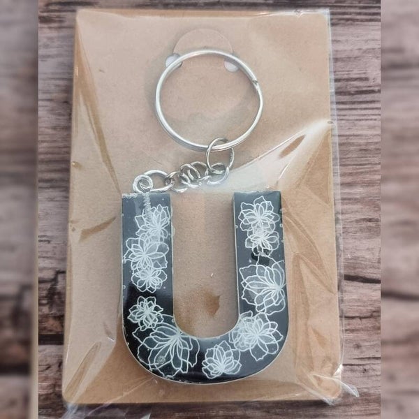 Sleutelhanger letter U, naam toevoegen mogelijk