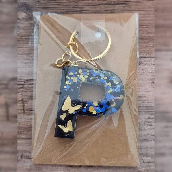 Sleutelhanger letter P, naam toevoegen mogelijk
