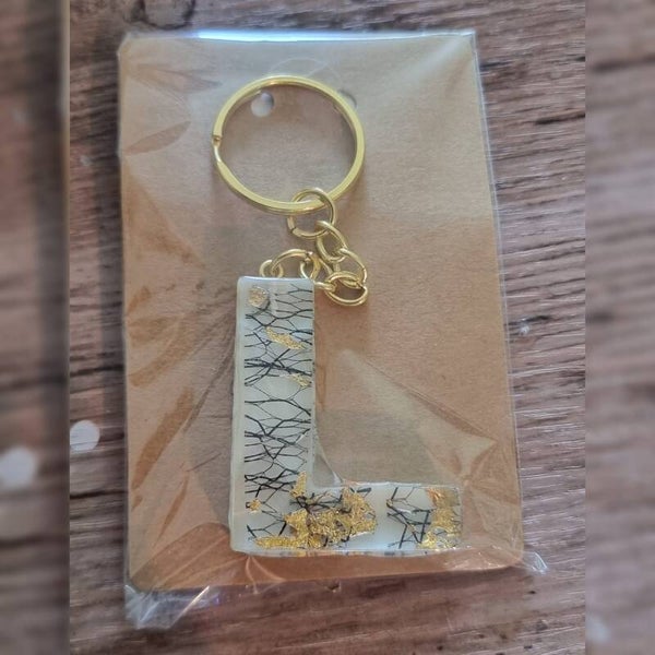 Sleutelhanger letter L, naam toevoegen mogelijk