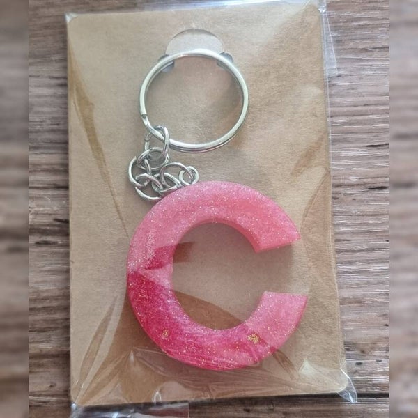 Sleutelhanger letter C, naam toevoegen mogelijk