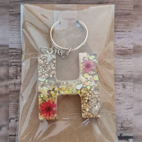 Sleutelhanger letter H, naam toevoegen mogelijk