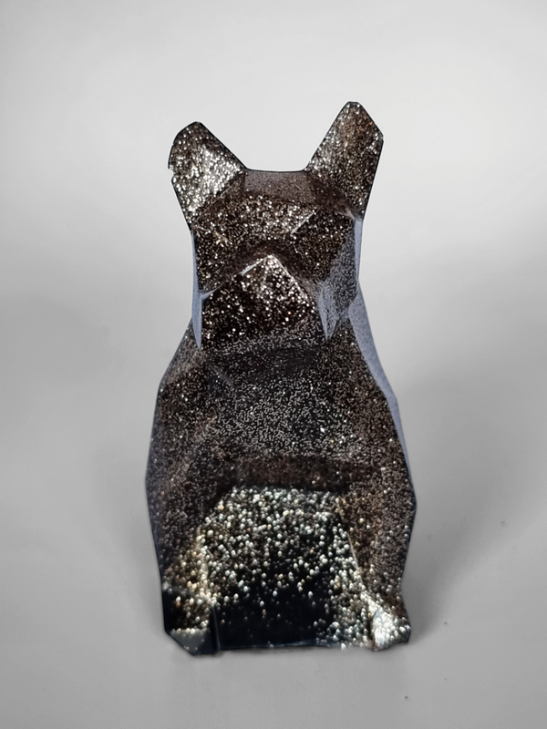 Franse bulldog geometrisch, brons holografisch