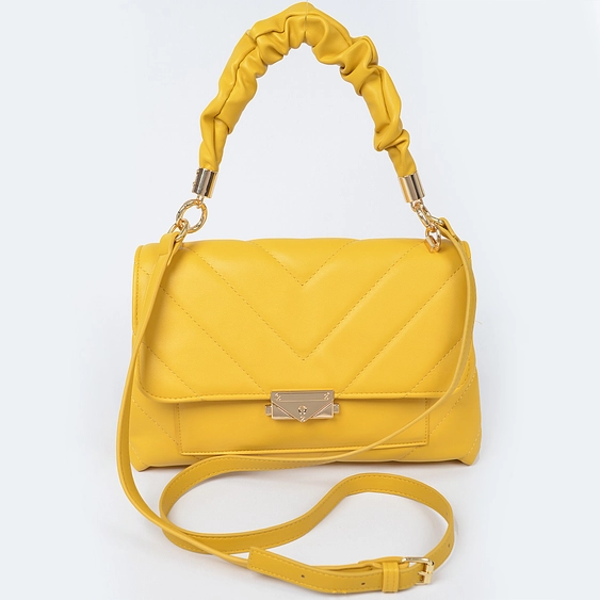 Sac à bandoulière en similicuir matelassée avec chaîne