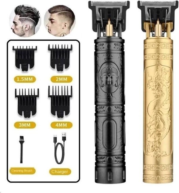 Rasuradora Eléctrica T9 Dorada Negra Recargable para Cabello y Barba