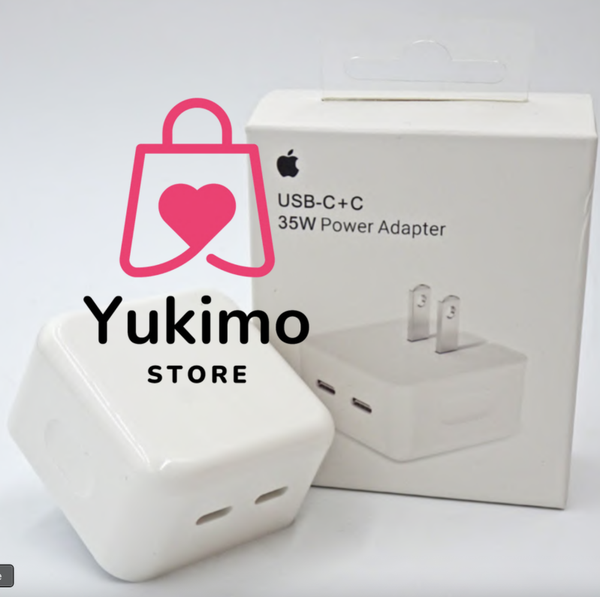 Adaptador de Corriente Apple 35W Doble Puerto Tipo C para iPhone y Dispositivos Compatibles