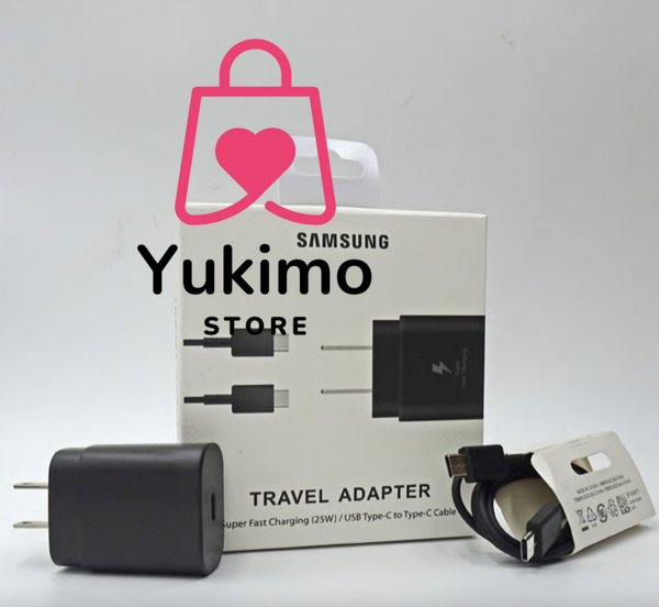 Cargador Samsung Note 10 25W Tipo C a Tipo C Completo con Cable y Adaptador de Corriente