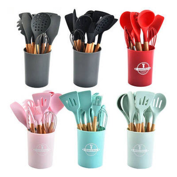 UTENCILIOS DE COCINA DE SILICONA COLORES