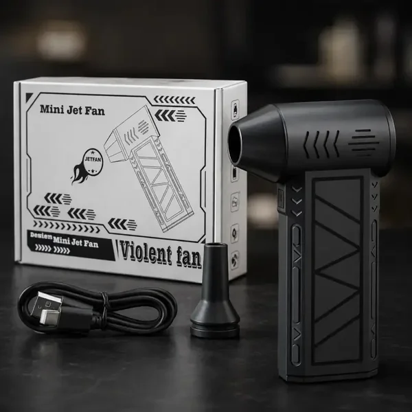 Soplador Inalámbrico Mini Jet Fan Turbo Recargable para Limpieza