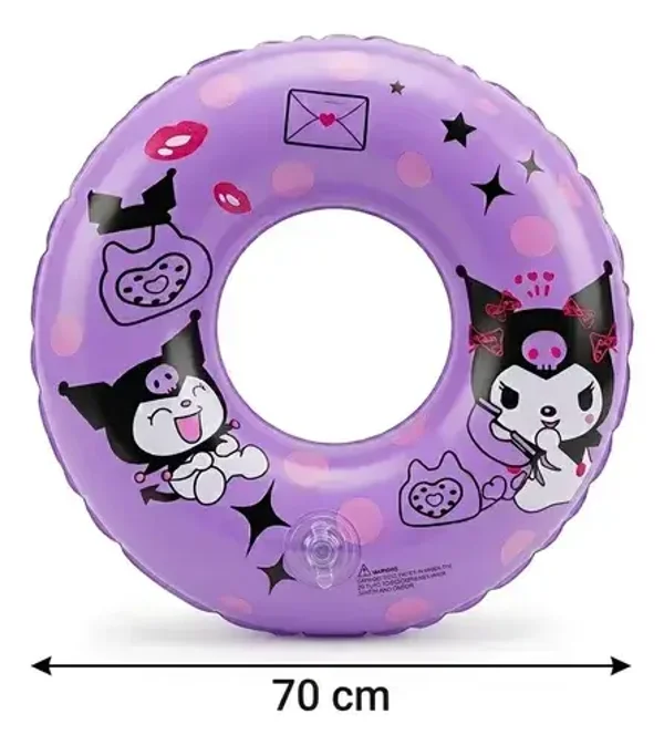 Salvavidas Inflable Kuromi Tipo Dona de 70 cm