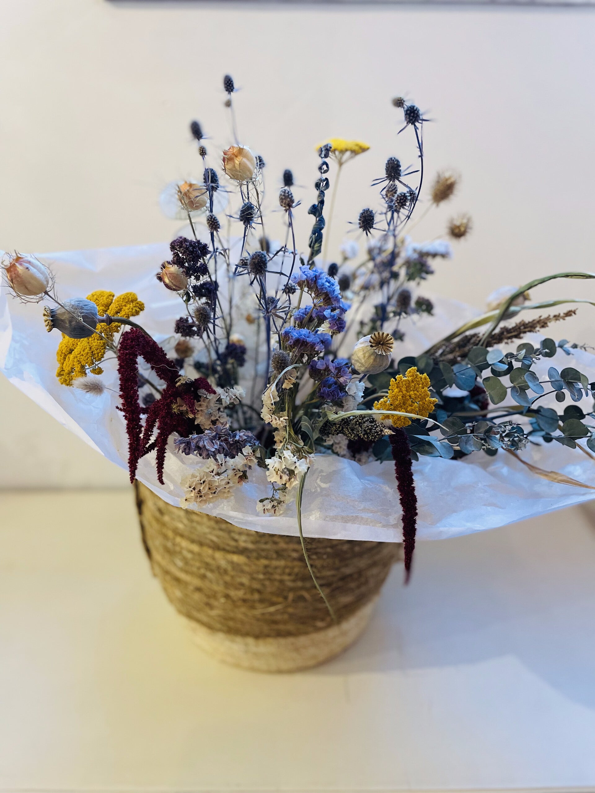 Groot boeket droogbloemen