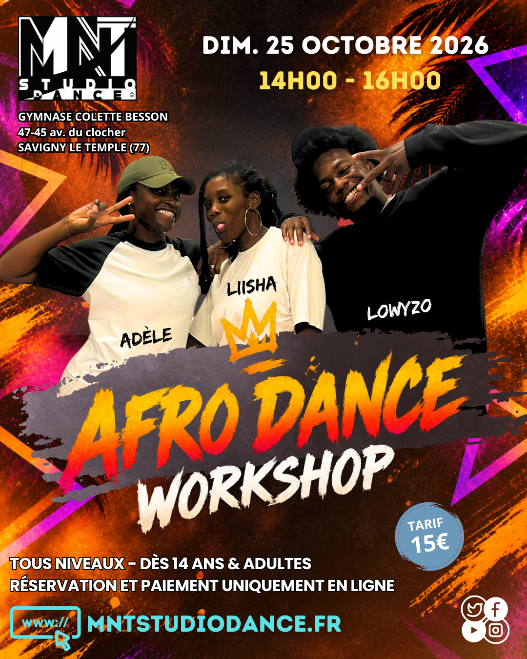 WORKSHOP AFRO DANCE MNT 25/10/2026