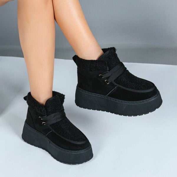 CozyStep Teddy Boots – Zwart