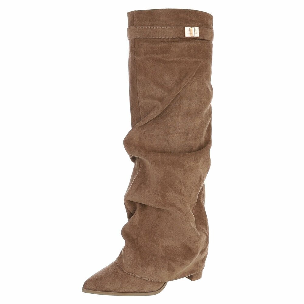Slouchy Chic Boots khaki