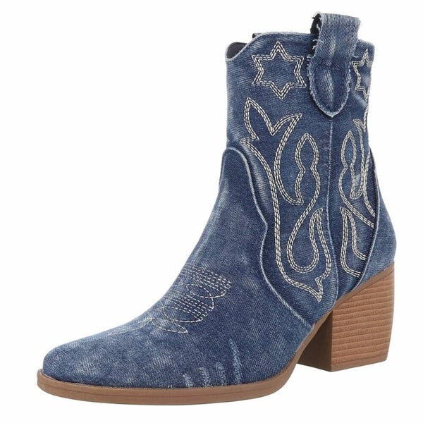 Starry Denim Western Boots