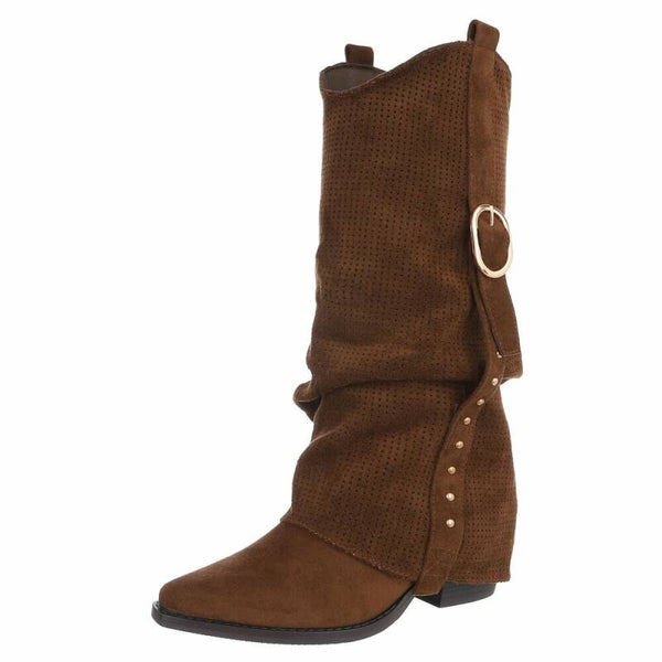 Golden Buckle Western Boots
