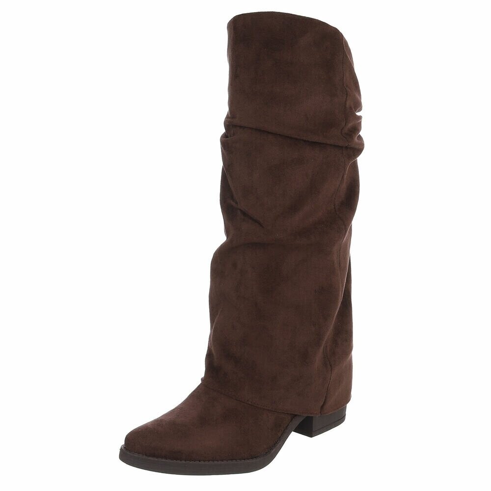 Boho Button Slouch Boots bruin
