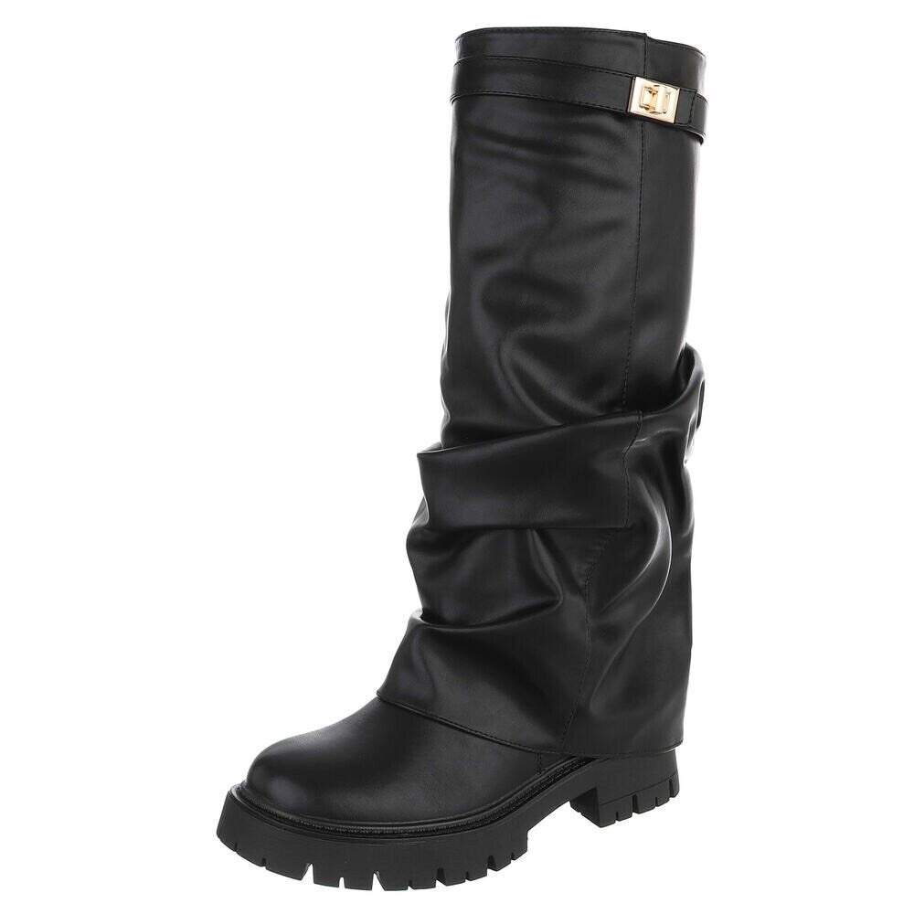 City Chic Slouch Boots zwart