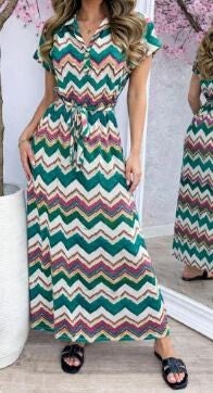 Boho Sunset Maxi Dress groen