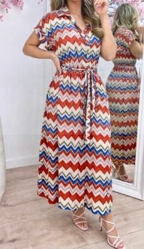 Boho Sunset Maxi Dress oranje/rood