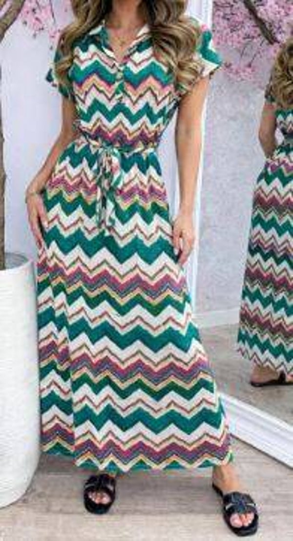 Boho Sunset Maxi Dress groen