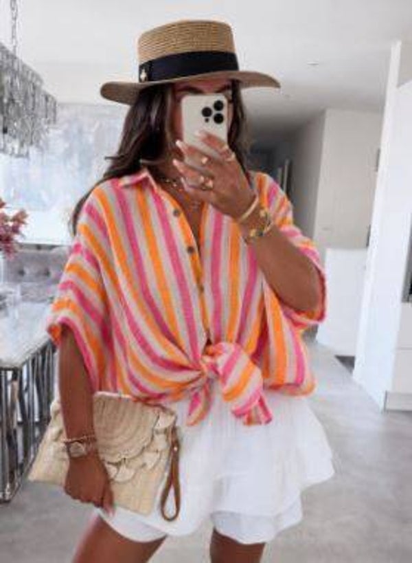 Sunset Breeze Blouse neon