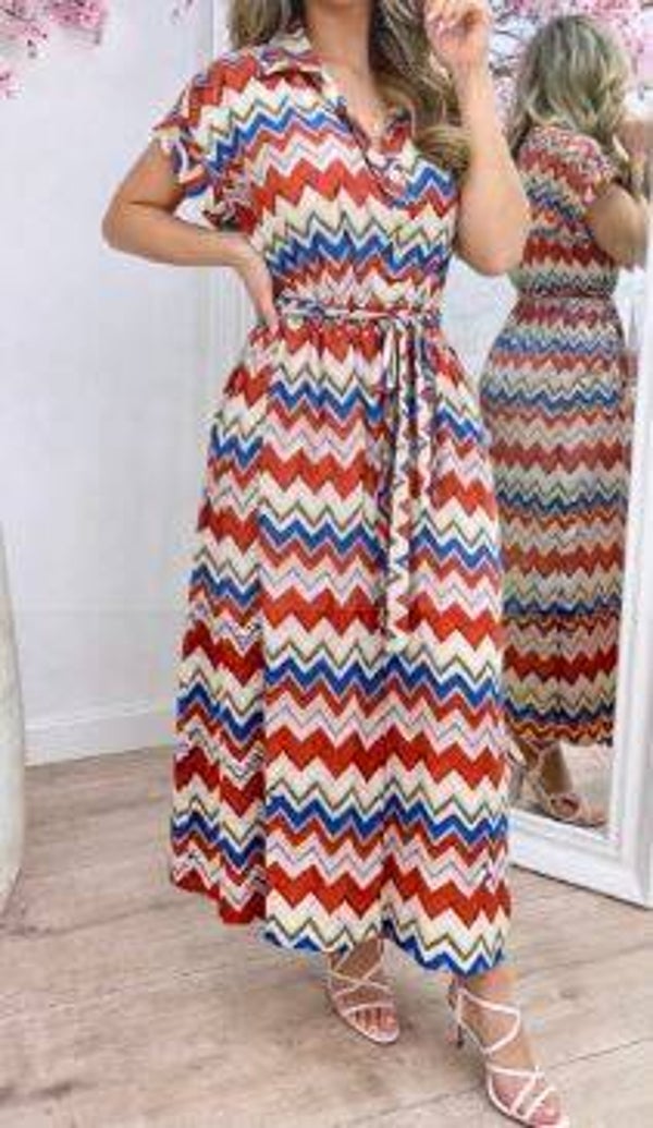 Boho Sunset Maxi Dress oranje/rood