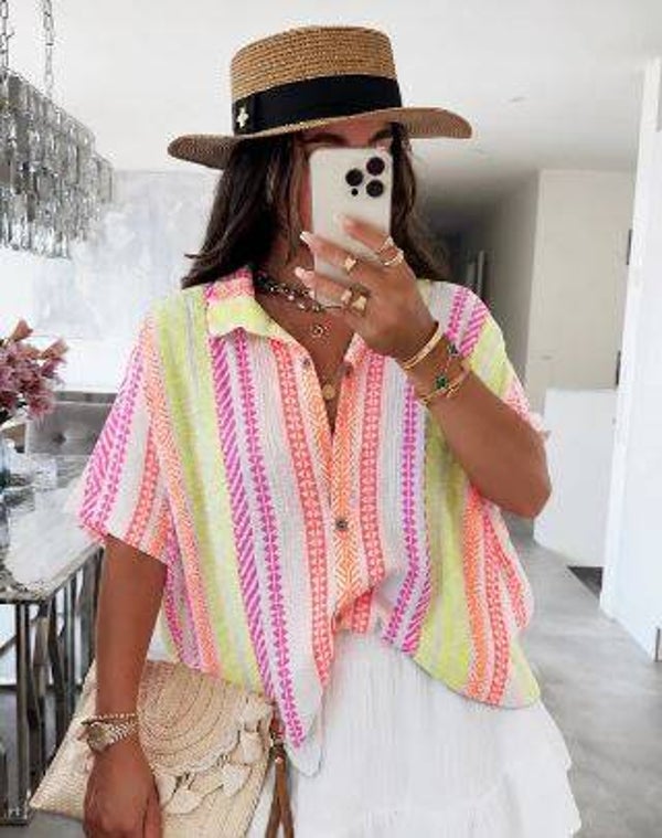 Ibiza Sunset Blouse roze/oranje