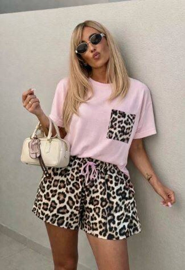 Leopard Lounge Set rose