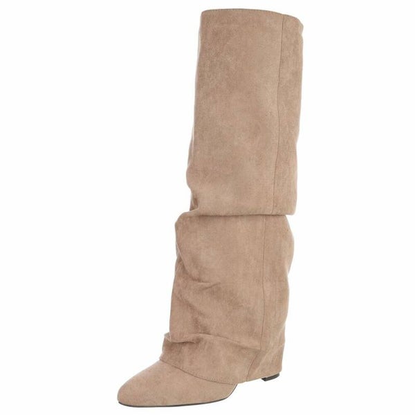 Sand Suède Slouch Boots