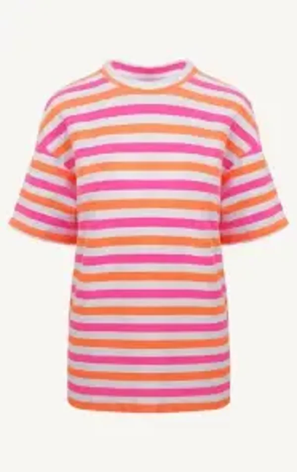 Oversized stripe T-shirt Fuchsia