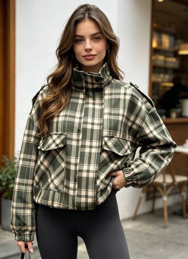 Urban Check Jacket - khaki