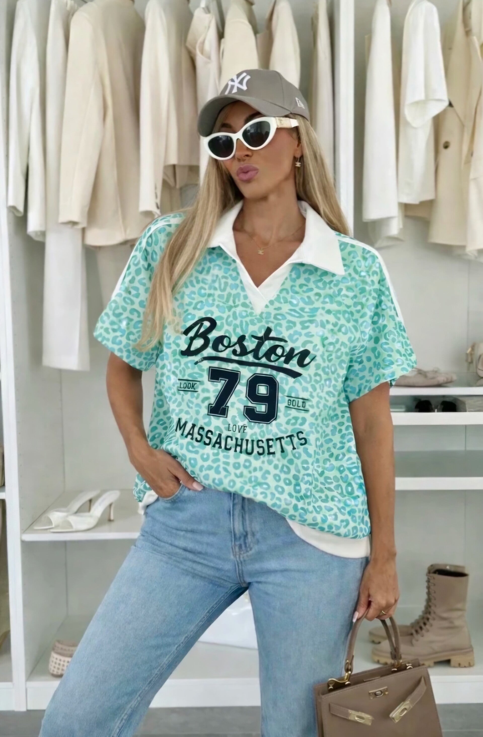 Boston 79 Luipaard T-shirt groen