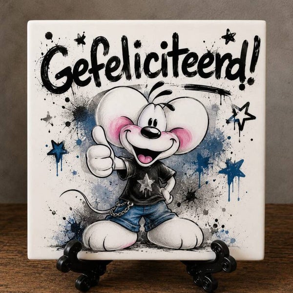 Tegeltje: Diddle Gefeliciteerd