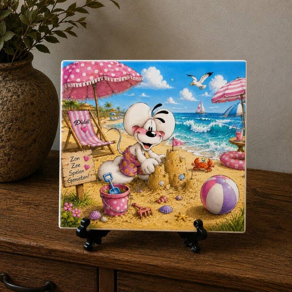 Tegeltje: Diddle op het strand