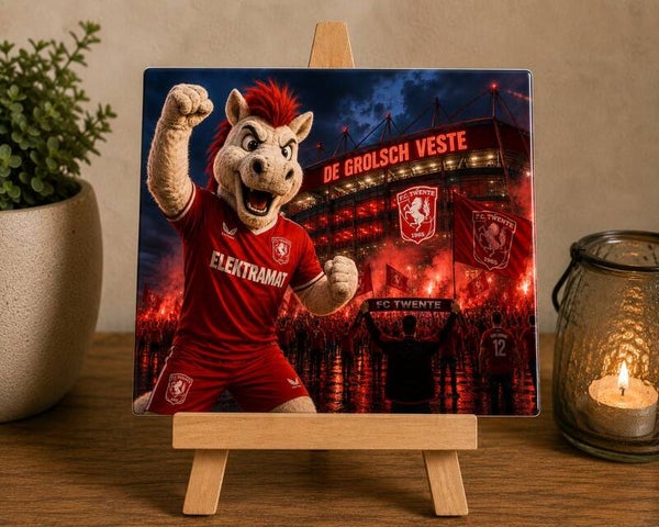 Tegeltje: Stadion De grolsch veste met mascotte