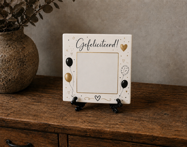 Tegeltje: Felicitatie met eigen foto