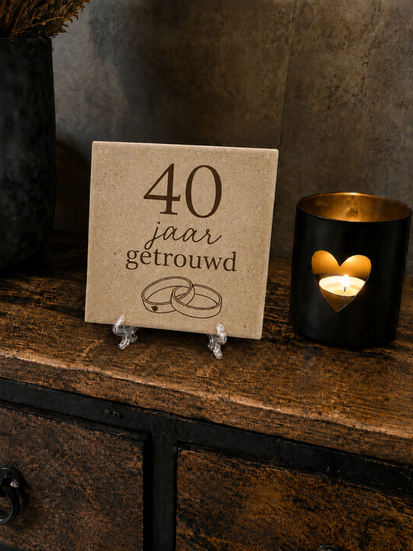 Tegeltje: 40 jaar getrouwd , 12.5 jaar getrouwd, 25 jaar getrouwd