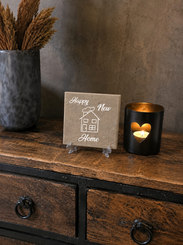 Tekst tegeltje: Happy New Home