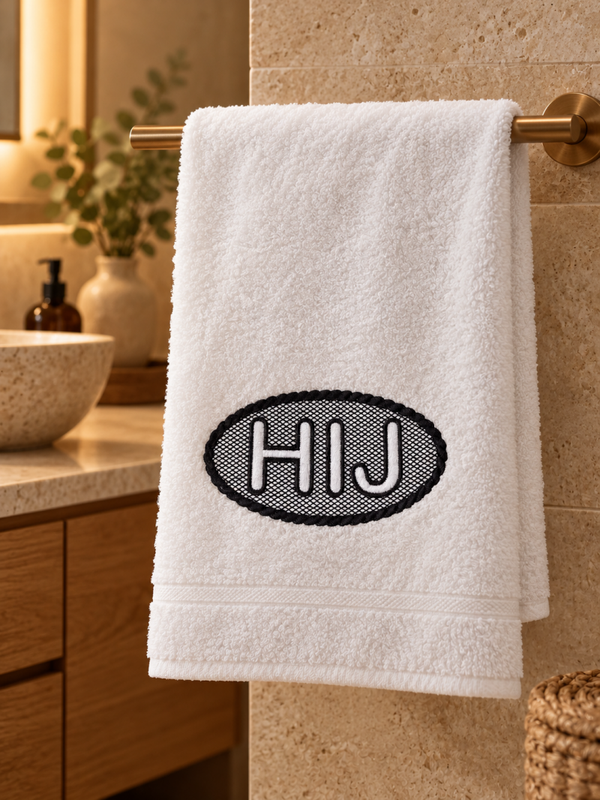 Geborduurde handdoek : Hij