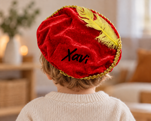 Pieten muts  Rood met naam