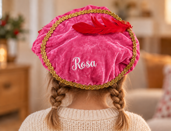 Pieten muts roze met naam