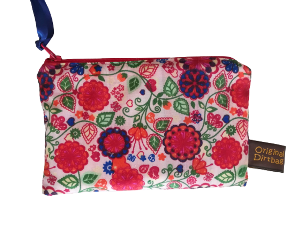 Zippered pouch - red floral