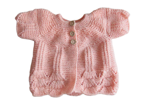 Peach shell pattern cardi