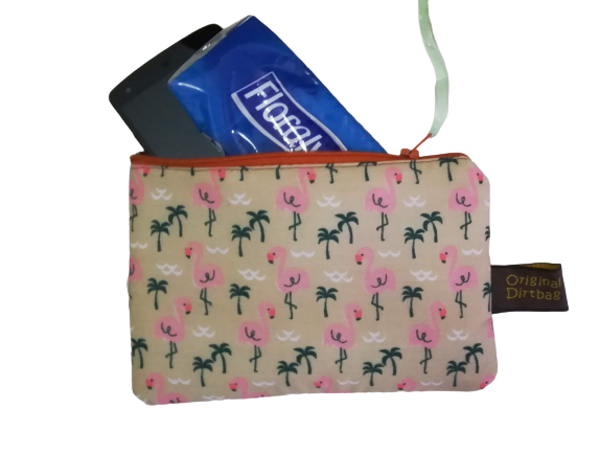 Zippered Pouch - Flamingos