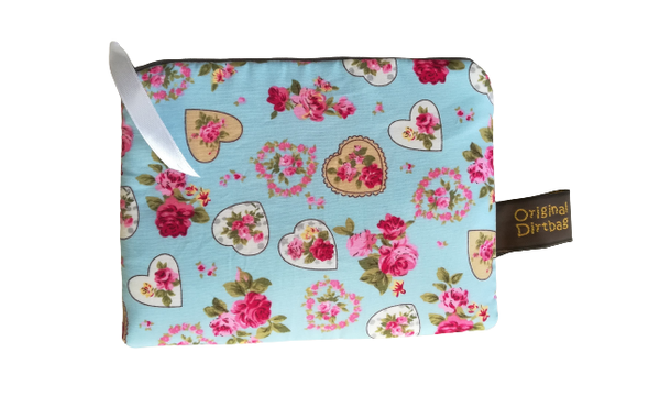 Zippered Pouch - Hearts and Flowers